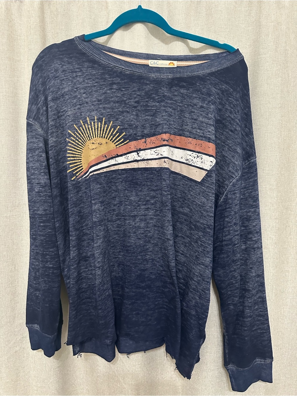 C&C California burnout long sleeve top size 1x